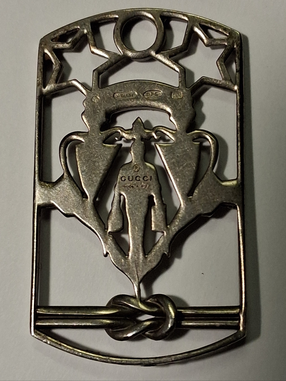 Rare  Gucci Liftboy Crest 929 ⁷Silver Dual Dog Tag Necklace - Picture 6 of 16